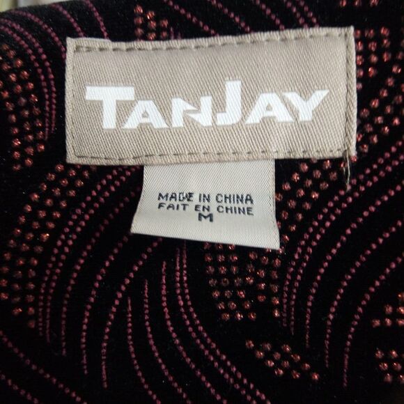 TanJay Womens Size M Multicolor Glitter Sparkle Rhinestone Zipper Front Stretch - Picture 12 of 12